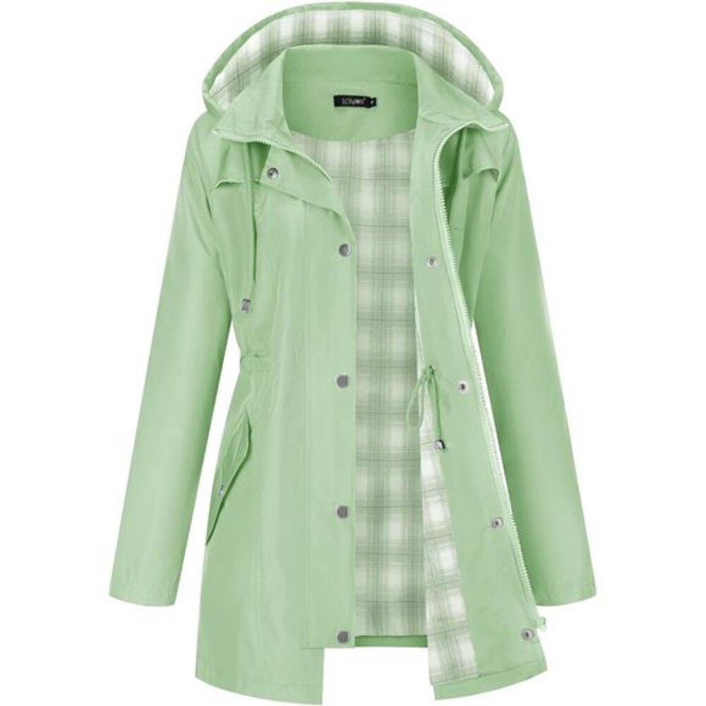 Women Waterproof Outdoor Hiking Raincoat Women Lined Rain Jacket Lightweight
